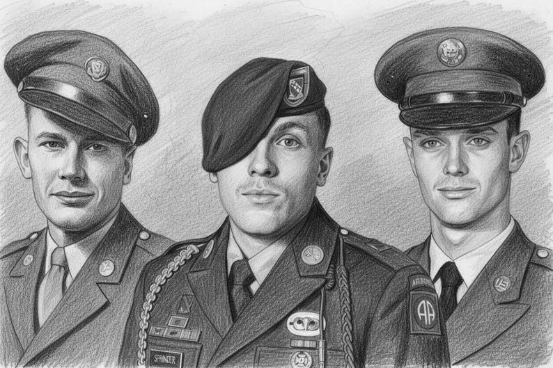 Retrato conmemorativo: agregue a su ser querido fallecido a la foto, dibujo familiar personalizado (archivo digital disponible) imagen 2