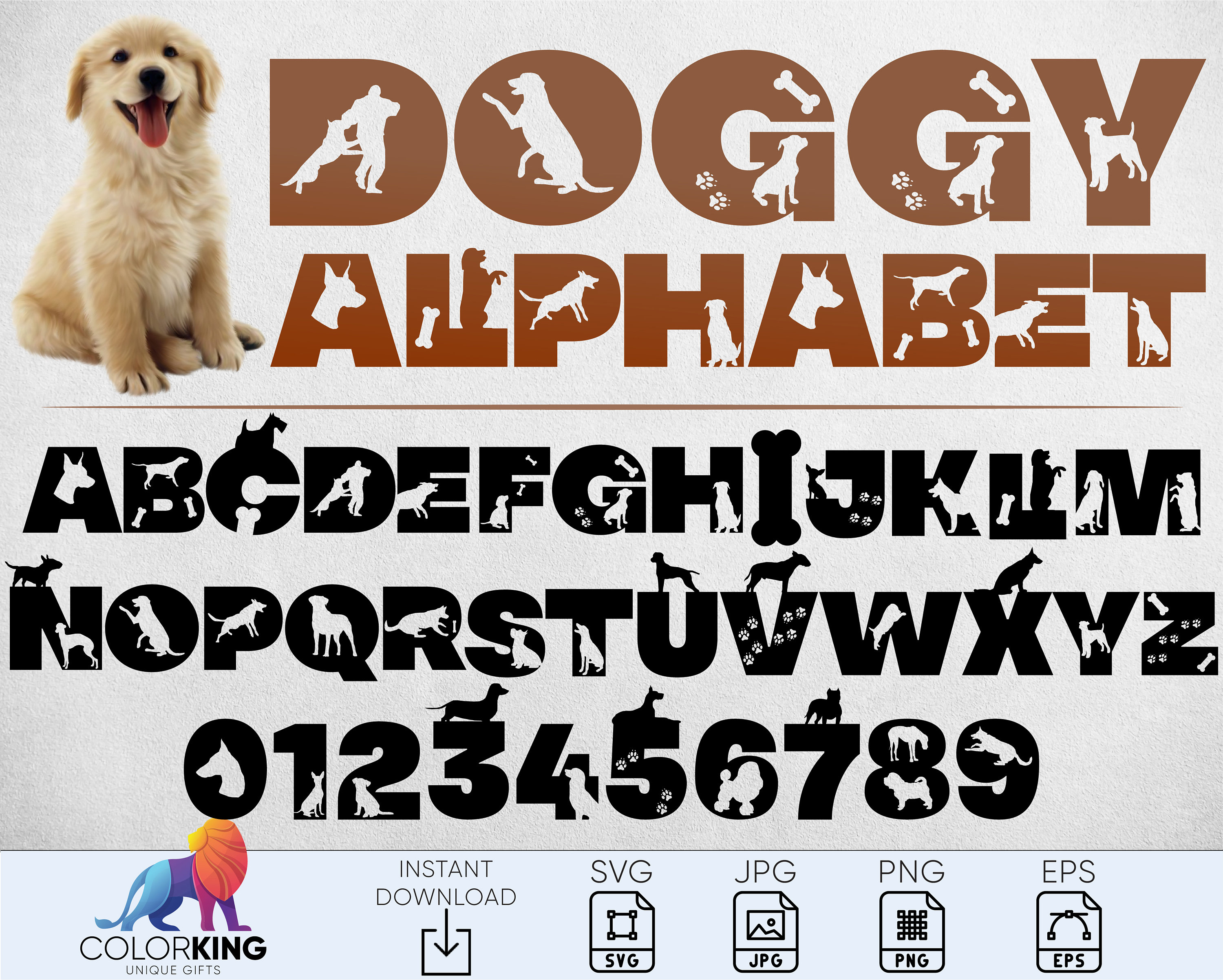 Dog Letters SVG Dog Alphabet & Numbers SVG Kids Wall Decor Etsy Canada