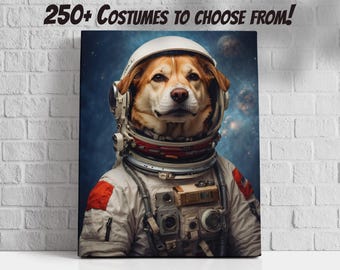 Custom Pet Astronaut Portrait – Dog Space Portrait, Cat Astronaut Art, Personalized Pet, Pet Lover Gift, Christmas Gift for Dog or Cat Owner