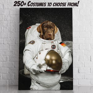 Astronaut Pet Portrait: Custom Dog or Cat Art, Funny Pet Lover Gift