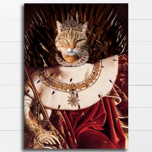 Custom Renaissance Pet Portrait: Royal Animal Painting, King or Queen