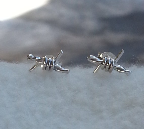 Barbed wire on sale stud earrings