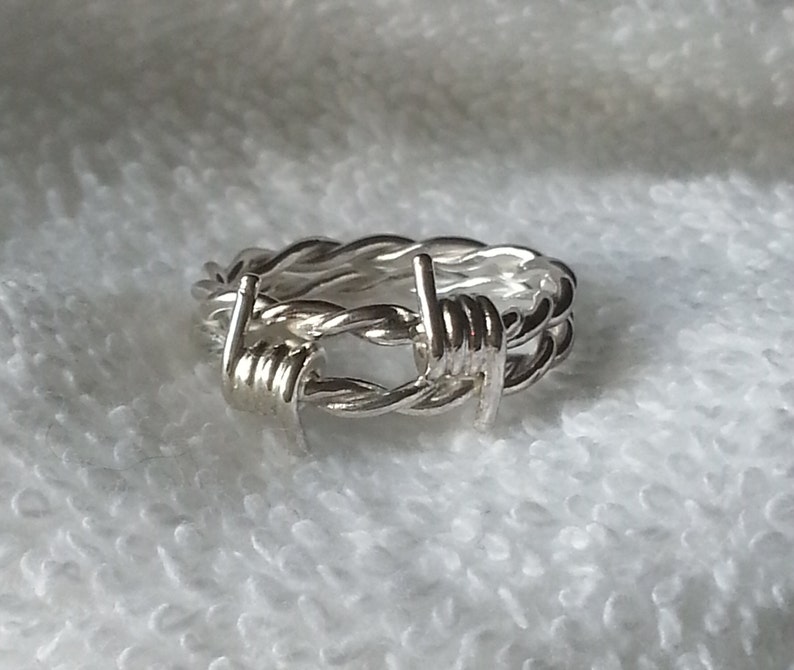 Empress Genuine 925 Sterling Silver Barbed Wire Band Ring – Handmade In Bulgaria