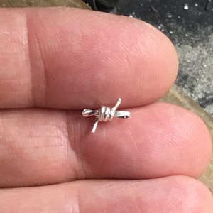 Sterling Silver Tiny Kick Ass Barbed wire studs, barb wire earring