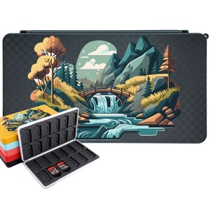 Support de jeu Mountain Switch pour Nintendo Switch OLED / LITE, Organisateur de jeu portable, Forest 24 Game & 24 Memory Micro SD Cartridge Slot J57