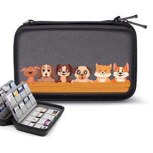 Dog Game Card Case voor Nintendo 3DS 3DSXL 2DS 2DSXL DS DSi, 64 Slots voor Cartridges Holder Travel Organizer Portable Console Carrying J55