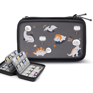 Dino Spiel Kartenetui für Nintendo 3DS 3DSXL 2DS 2DSXL DS DSi, Kinder 64 Slots für Cartridges Halter Coole Reise Organizer Tragbare Konsole N8