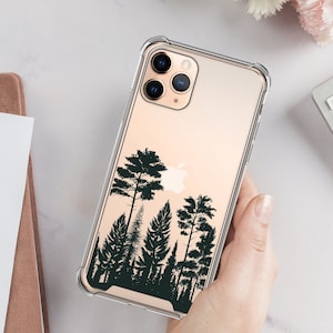 Custodia foresta per iPhone 14 Pro Max Custodia iPhone 13 Pro Alberi neri Custodia iPhone 12 Pro Max Custodia iPhone 12 Mini Natura iPhone 11 Pro U224