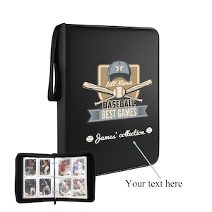 Personalisiertes 4-Fach-Baseball-Kartenbuch, Personalisiertes 400 Doppelseitiges Taschenalbum für Sportkarten, Einzigartige Kartensammlung Aufbewahrung B20