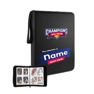Pasta de cartões esportivos personalizada com 4 bolsos, álbum de bolso dupla face personalizado 400 para coleção de cartões, armazenamento legal de cartões colecionáveis com 50 mangas B26