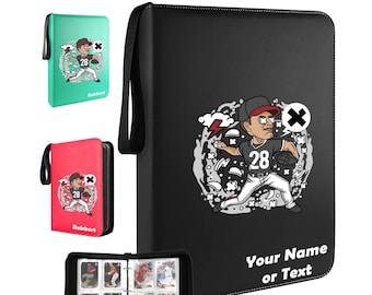 Baseball Card Binder - 12.13x11.5x3.07 Inch 3-Ring Album For Sports Card Storage (Antique Design) - View #8