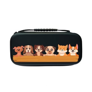 かわいい犬用スイッチケース Nintendo Switch OLED / Switch LITE / Switchアクセサリー用 子犬用トラベルキャリーバッグ 20ゲームスロット ハードシェルポーチ J55