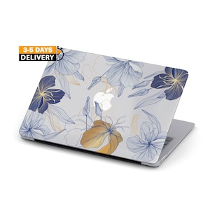 Blue Flower Case For MacBook Air 15 M2 MacBook PRO 14 M2 Max Case 2023 Aesthetic MacBook Pro 13 Case 2020 Lily MacBook Pro 16 Air 13 inch 24