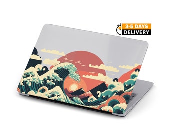 Coque pour MacBook Air 15 M3 2024 MacBook Air 13, coque océan, MacBook Pro 14, coque 2023 Art japonais, MacBook Pro 16, coque 14 pouces J65