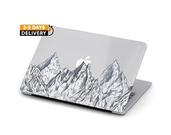 Montagne Coque pour MacBook Air 15 M3 2024 Nouveau MacBook Air 13 M3 Coque Snow MacBook Pro 14 Coque 2023 Sky MacBook Pro 16 Coque 14 pouces J6