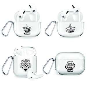 Boxing AirPods Case Cover for AirPods 1 AirPods 2 AirPods Pro Training Motivation For Sportsman Clear Case with Clip Keychain AP87