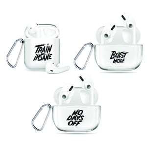 Motivation AirPods Case Cover for AirPods 1 AirPods 2 AirPods Pro Cool Designs For Sportsman Clear Case with Clip Keychain AP85