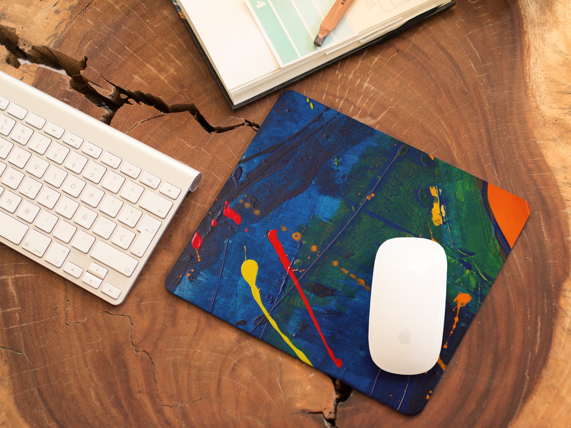 Oil Paint Mouse Pad Abstract Table Mat Cute Mousepad Office Etsy