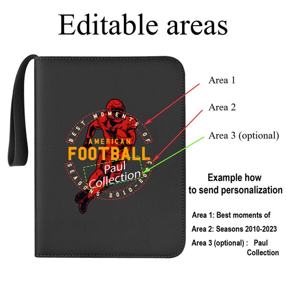 Sammelkartenbinder Für 400 Karten – 4 Ringe, 50 Hüllen, PU-Leder Mit Fußballmuster
