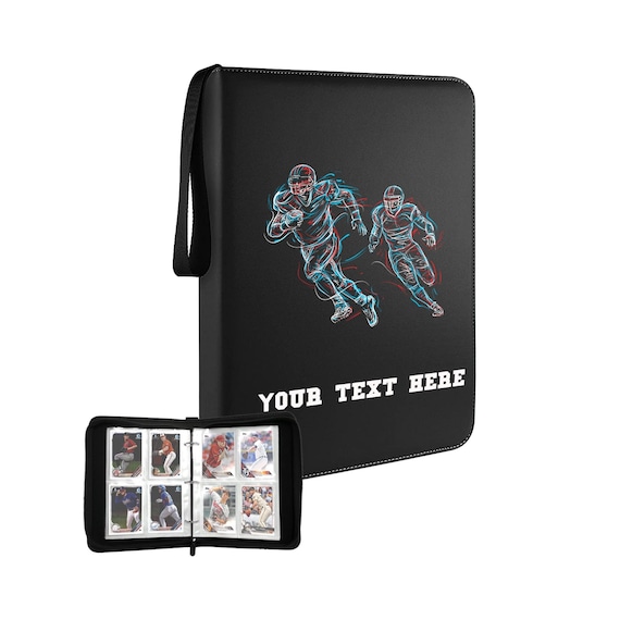 Trading Card Binder 4 Pocket, PU Leather Zip Card Album Holds 400 Cards, Waterproof Card Holder For MTG, TCG, Sports & Game Cards