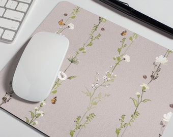 Tiny Flowers Mouse Pad Meadow Table Mat Cute Mousepad Office Decor Floral Gift For Coworker Mousepad Botanical Unique Gift for Her A611