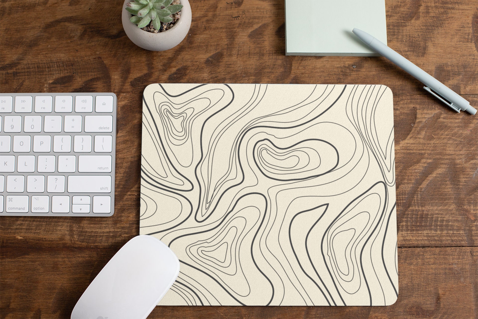 Mouse Pad Contour Line Art Table Mat Lindo Mousepad Oficina Etsy