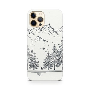 Mountain Sketch Phone case for iPhone 12 Pro Max / 12 Mini / 12 Pro / 12/ 11 Pro Max / 11 Pro / 11/ SE /Xs Max / XR / X/ Xs/ 7 8 Plus A671