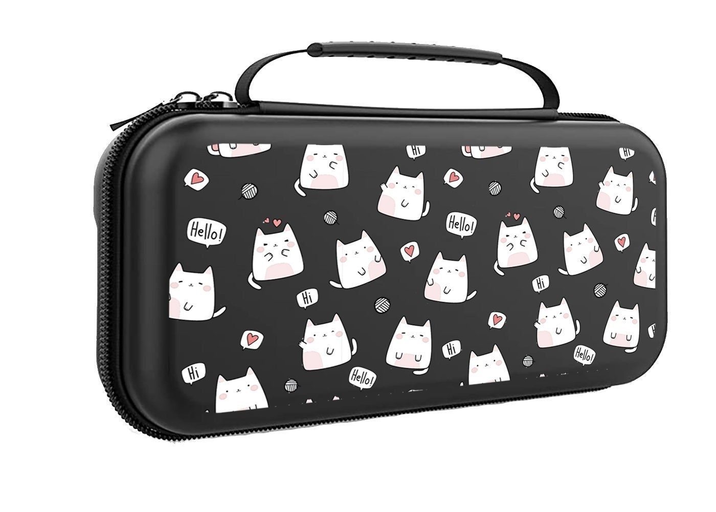 Cute Cat Switch Case for Nintendo Switch OLED / Switch Lite / Switch  Accessories, Carrying Bag 20 Games Slots, Travel Hard Shell Pouch N27 