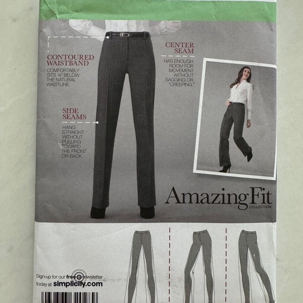 Simplicity Sewing Pattern 2860 Amazing  Fit  Misses Pants _ Slim , Average , Curvy Fit DIY - Uncut