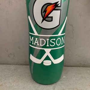 Customized Vinyl Ice Hockey Stick and Name Decal + Gatorade Bottle | Team Gifts Personalized Water Bottle Gear Bags Car Decals You Pick