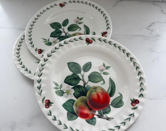 Vintage Redouté Fruit Salad Plates, Roy Kirkham Fine Bone China, Set of 3