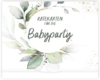 Babyparty Spiele I 25 Babyshower Karten zum Ausfüllen für Babyparty Mädchen und Jungen I Ratespiel inkl. Box I Geschenk Baby Shower Spiel