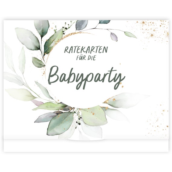 Babyparty Spiele I 25 Babyshower Karten zum Ausfüllen für Babyparty Mädchen und Jungen I Ratespiel inkl. Box I Geschenk Baby Shower Spiel