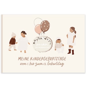 | Birthday Book My children's birthdays | Souvenir album from the 1st to the 12th birthday | 1 Birthday Gifts Young Girls