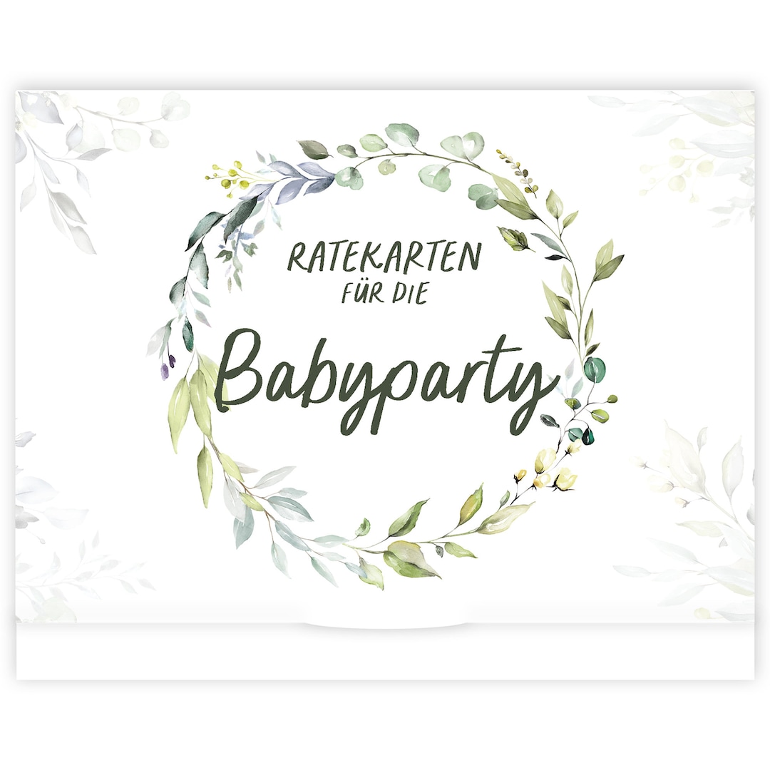 Babyparty Spiele-Karten Set - 25 Ratespiel-Karten A6, Geschlechtsneutral - Für Babyshower & Wunschkarten, Made In Germany