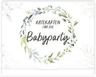 Babyparty Spiele I 25 Babyshower Karten zum Ausfüllen für Babyparty Mädchen und Jungen I Ratespiel inkl. Box I Geschenk Baby Shower Spiel