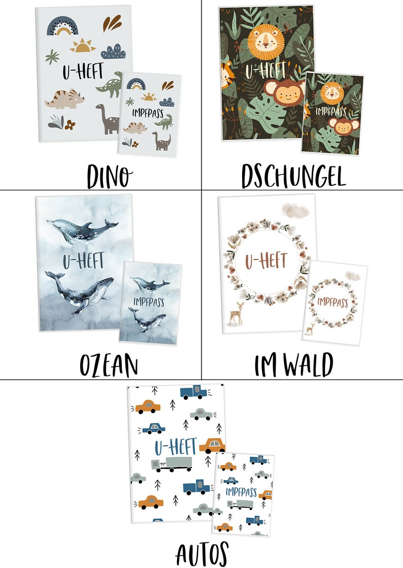 U booklet cover incl. vaccination certificate cover | High-quality cover for your child's examination booklet and vaccination certificate | Baby Gift Boy Girls image 8