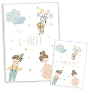 U Booklet Cover incl. Vaccination Certificate Cover Rainbow | High-quality cover for your child's examination booklet and vaccination certificate | Baby Gift