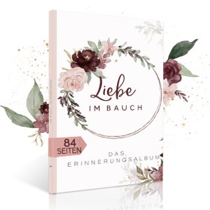 Schwangerschaftstagebuch "Liebe im Bauch" von Himmel.Herz.Papier® I Von Eltern gestaltet I Tagebuch Schwangerschaft zum eintragen I DIN A4