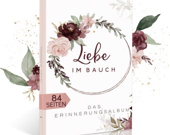 Schwangerschaftstagebuch "Liebe im Bauch" von Himmel.Herz.Papier® I Von Eltern gestaltet I Tagebuch Schwangerschaft zum eintragen I DIN A4