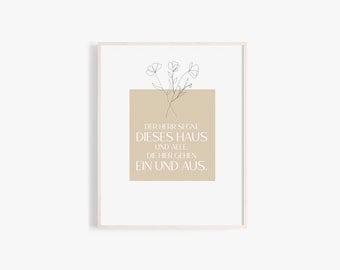 May the Lord bless this house and all who enter and leave it (Christian poster, blessing, house blessing, blessing saying, Bible verse poster)