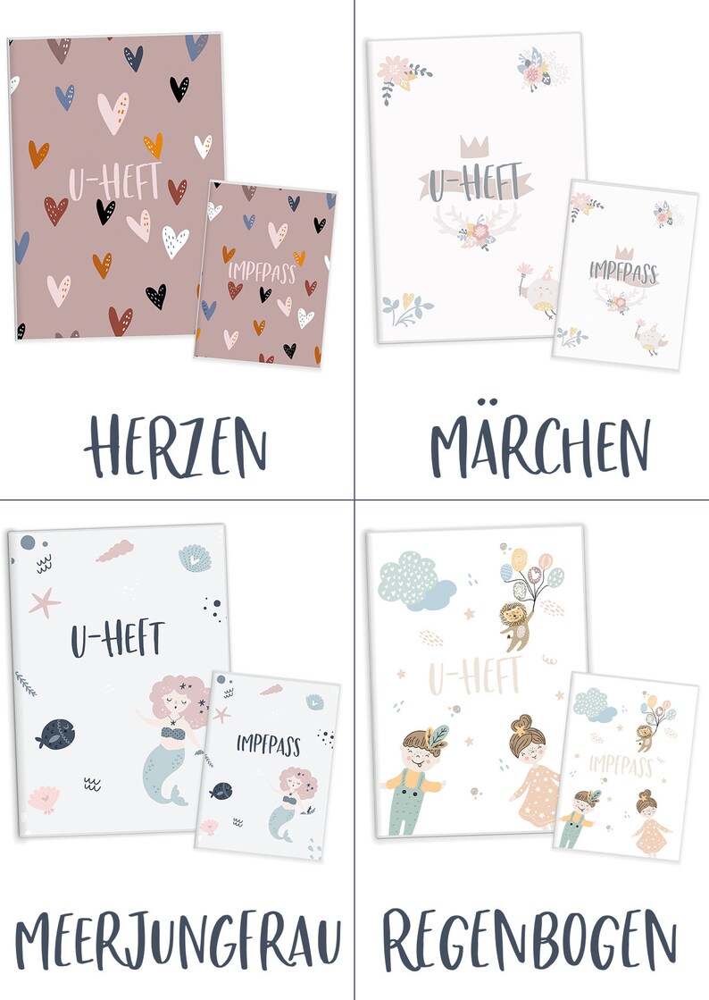 U booklet cover incl. vaccination certificate cover | High-quality cover for your child's examination booklet and vaccination certificate | Baby Gift Boy Girls image 9