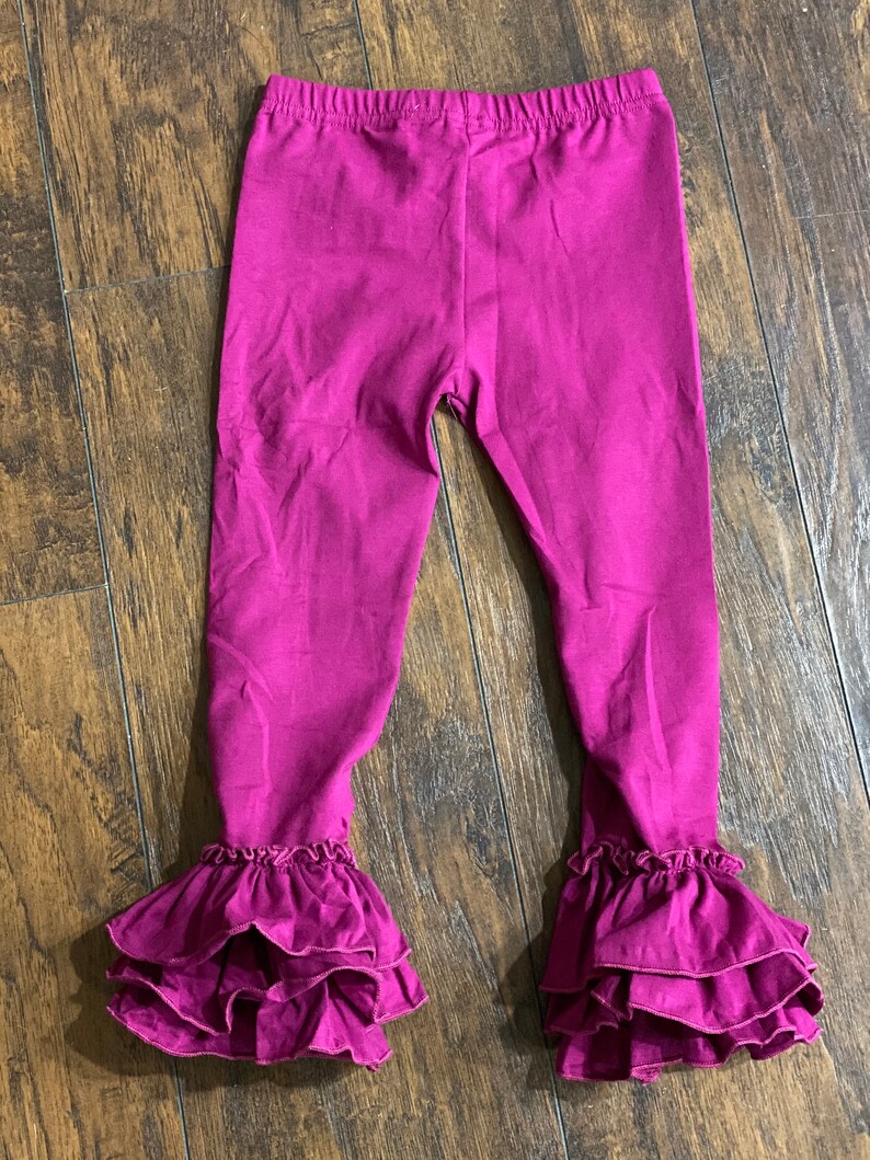 Plum Triple Ruffle Bell Leggings!!