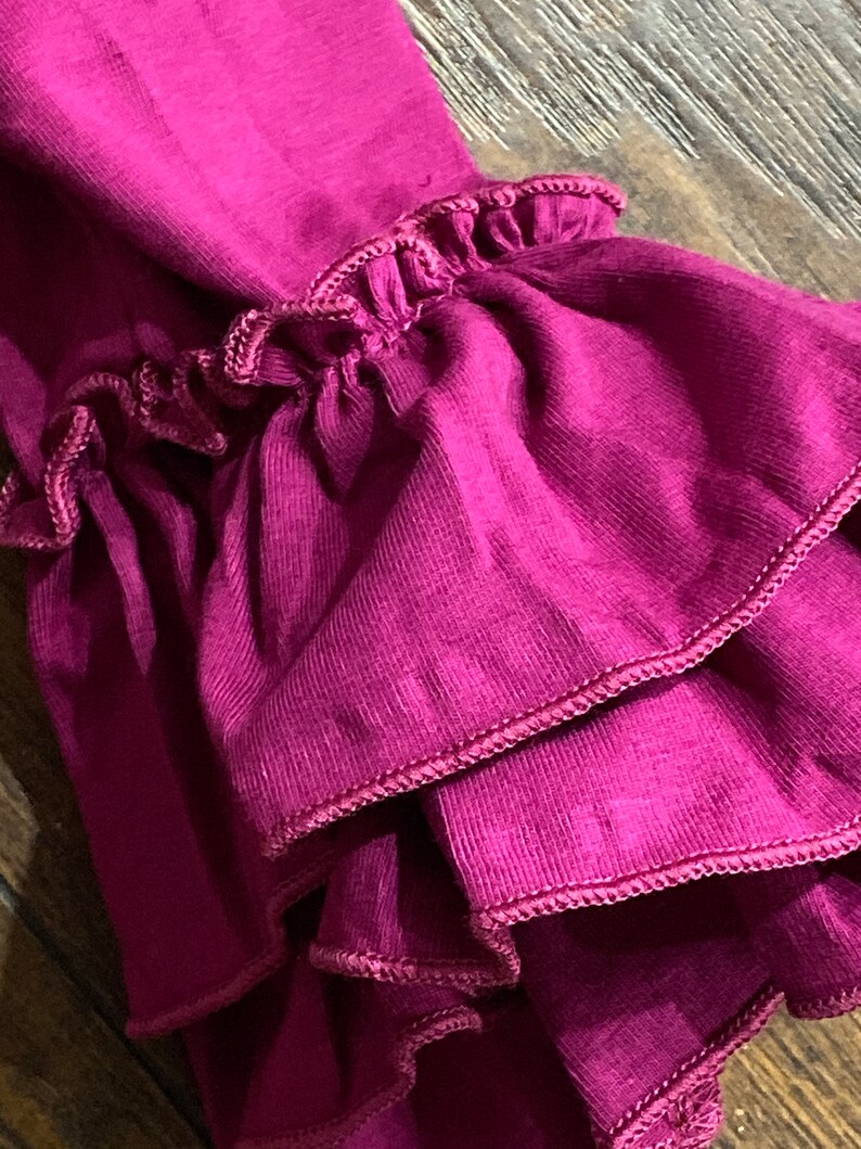 Plum Triple Ruffle Bell Leggings!!