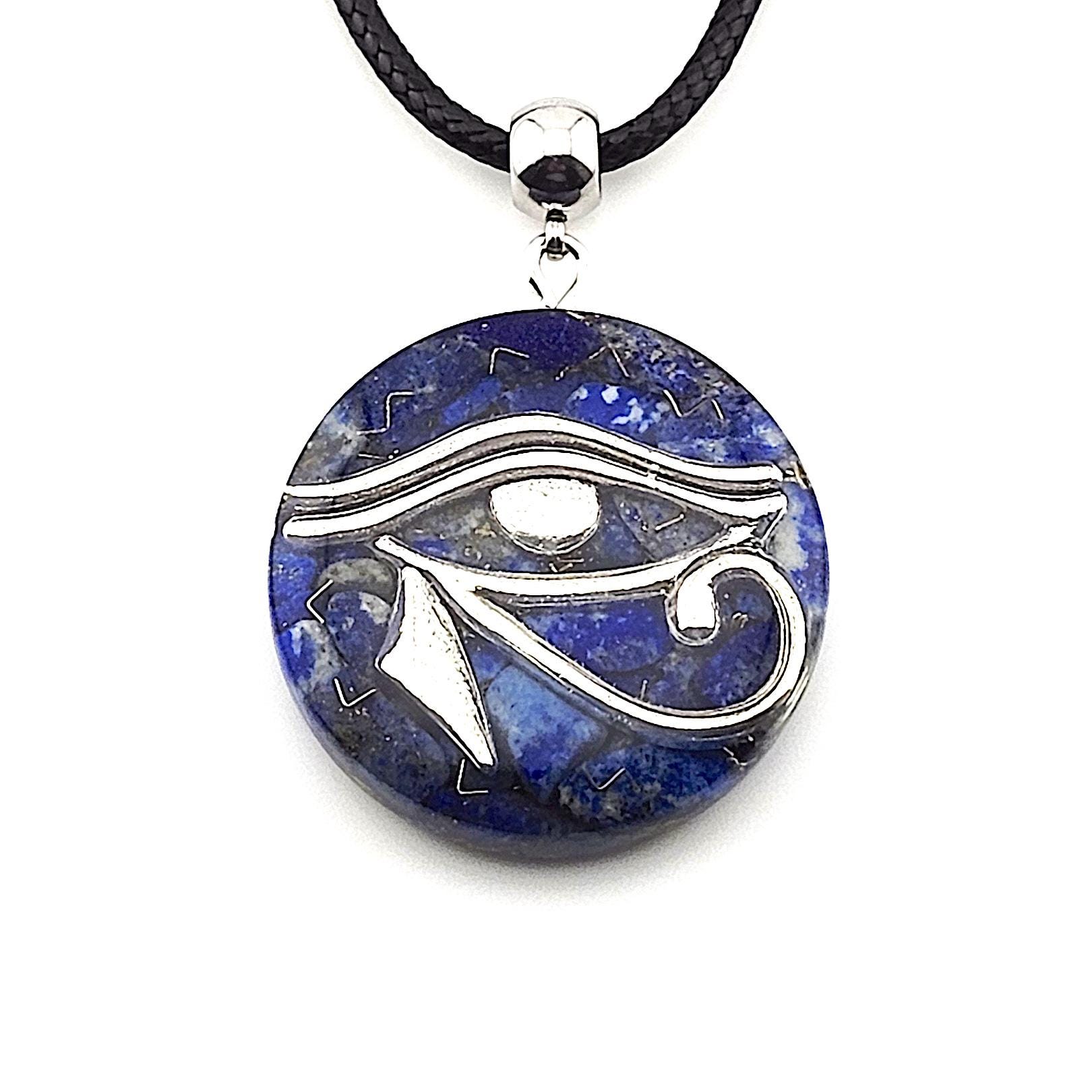 Collana Di Protezione Con Occhio Di Horus E Lapislazzuli In Orgone – Ciondolo Energetico In Resina E Ottone, Regalo Unisex Benessere. - 3