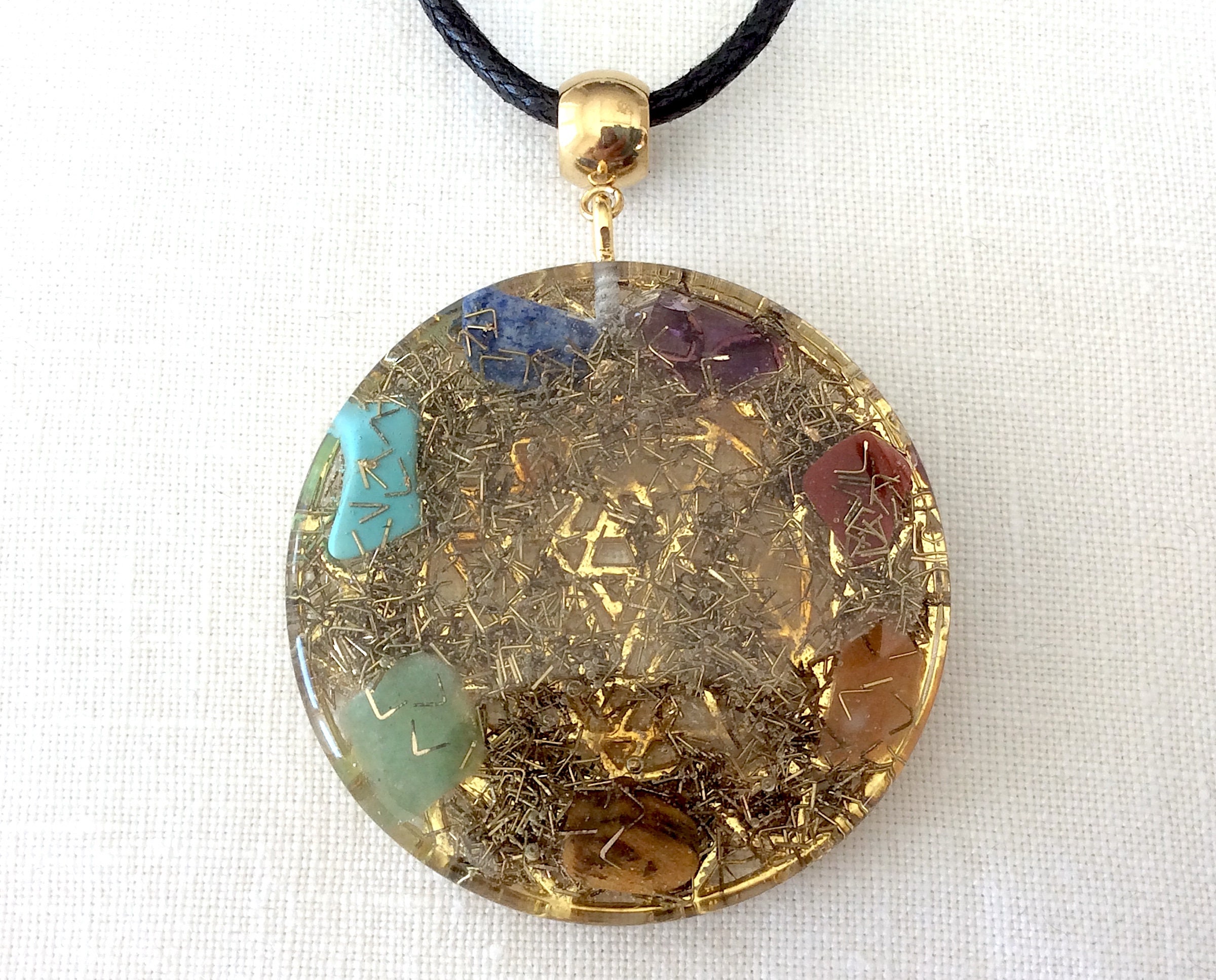 Orgone Pendant Necklace Golden Sri Yantra Hindu Tantra Chaka & - Etsy