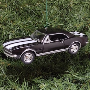 1967 Chevy Camaro Ornament Christmas Tree Decoration Fun Automotive Unique Xmas Gift Idea 5 inches long black Chevrolet 1968 1969