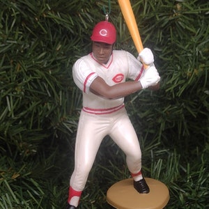 Adorno de los Cincinnati Reds, idea de regalo de Navidad de Joe Morgan, figura de béisbol de la MLB, decoración única para árbol de Navidad