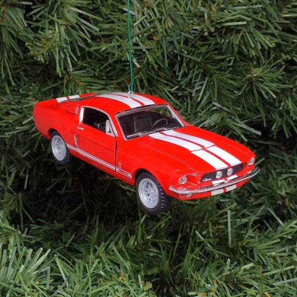 Ford Mustang Ornament Christmas Gift Idea 1967 Shelby GT 500 Fun Automotive Xmas tree Decoration 5 inches long