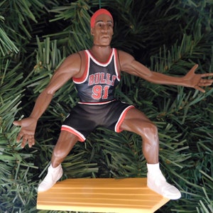 Luc Longley Chicago Bulls Basketball NBA Xmas Tree Ornament Holiday vtg  Jersey
